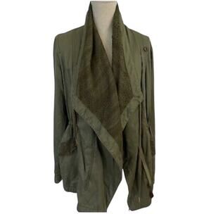 Anthropologie Hei Hei  Women Cargo & Lace Military Jacket Sz.Sm  Green Gorpcore